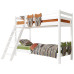 Двухъярусная детская кровать Соня 190x80 для двоих с наклонной лестницей. Вариант 10 белая