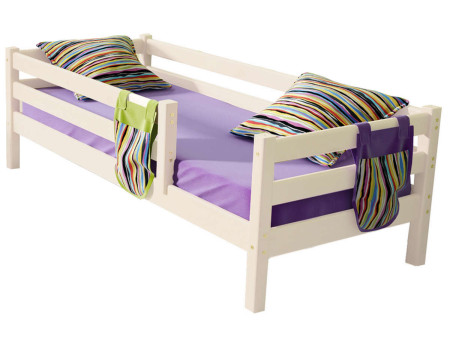Детская одноярусная кровать Соня 190x80 с защитой от падений по периметру Вариант 3, сосна