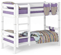 Двухъярусная кровать Соня с прямой лестницей. Вариант 9 белая