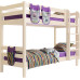 Двухъярусная детская кровать Соня 190x80 для двоих с прямой лестницей. Вариант 9, сосна