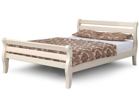 Кровать Аврора (200x140) ясень жемчужный с патиной, массив сосны