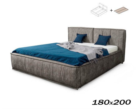 Кровать Чикаго 180х200 аликанте серый (с ортопедическим основанием)