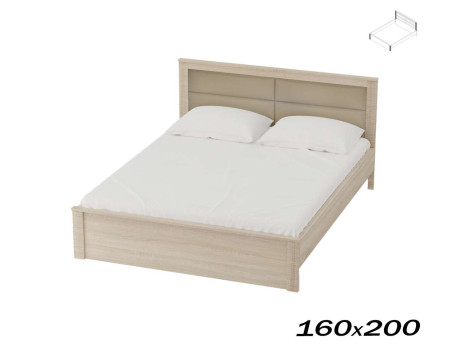 Кровать Элана 160х200  дуб сонома (каркас кровати, без основания)