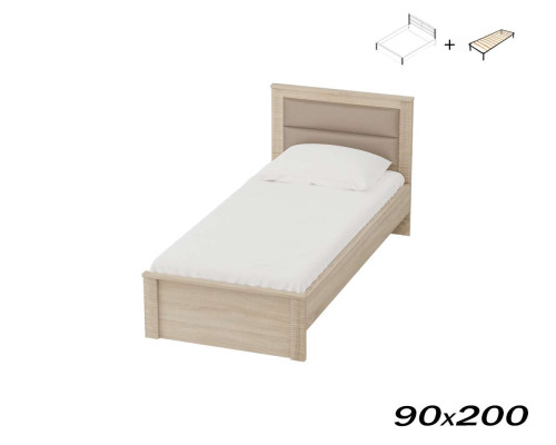 Кровать Элана 90х200  дуб сонома (с основанием)