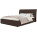 Кровать Леди Анна 200x180 коричневая Вариант 3, с мягким изголовьем