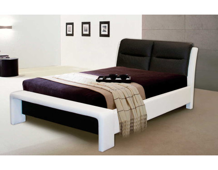 Двуспальная кровать с мягким изголовьем с п/м Ларио 200x160 белый 