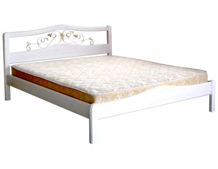 Кровать тахта Людмила 3 (200x140) белый полупрозрачный, массив сосны