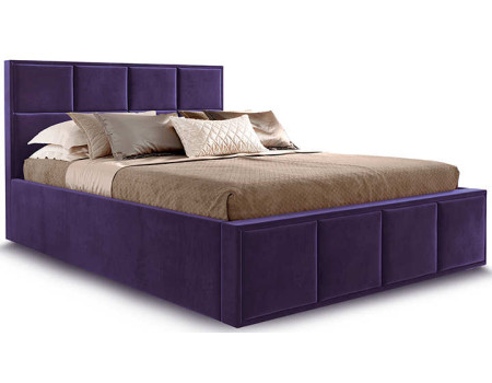 Кровать с высоким изголовьем Октавия 200x140 фиолетовая Вариант 3 