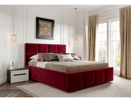 Кровать с высоким изголовьем Октавия 200x140 красная Вариант 4 
