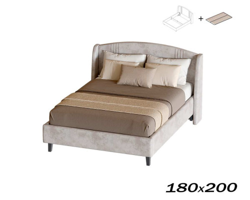 Кровать Севилья 180х200 тиффани бежевый (с основанием) Вариант 1