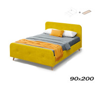 Кровать Сиерра 90х200 торонто горчица (с основанием) Вариант 1