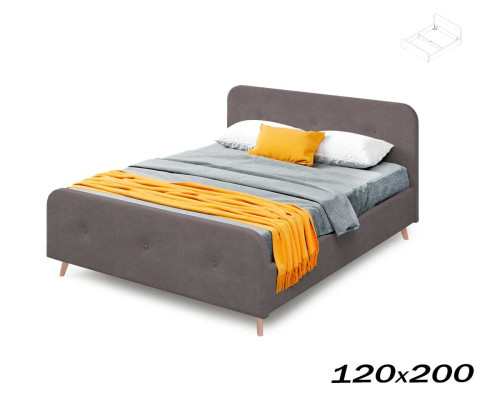 Кровать Сиерра 120х200 торонто темно-серый (каркас кровати) Вариант 2