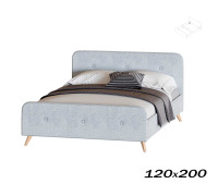 Кровать Сиерра 120х200 аура серый (каркас кровати) Вариант 4