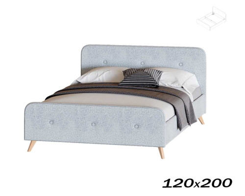 Кровать Сиерра 120х200 аура серый (каркас кровати) Вариант 4