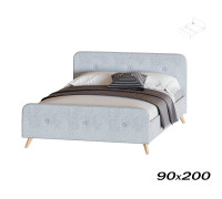 Кровать Сиерра 90х200 аура серый (каркас кровати) Вариант 4