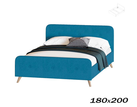 Кровать Сиерра 180х200 аура голубой (каркас кровати, без основания)