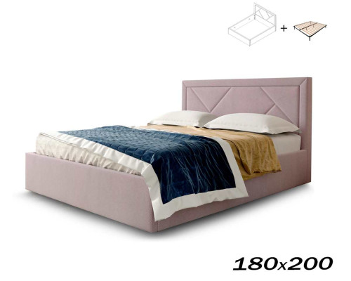 Кровать Сиеста 180х200 альба роза (с основанием) Вариант 1