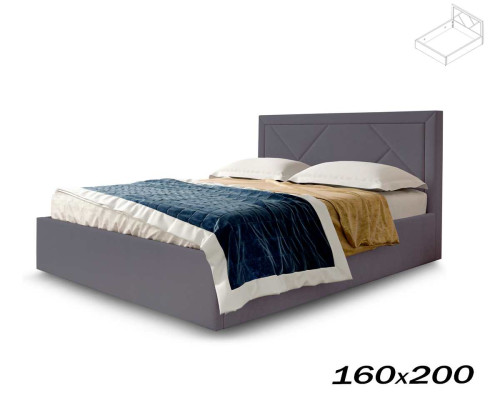 Кровать Сиеста 160х200 альба темно-серый (каркас кровати) Вариант 3