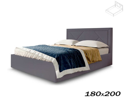 Кровать Сиеста 180х200 альба темно-серый (каркас кровати, без основания)