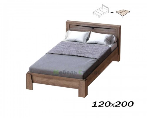 Кровать Соренто 120х200 дуб стирлинг (с основанием)