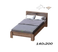 Кровать Соренто 140х200 дуб стирлинг (с основанием)
