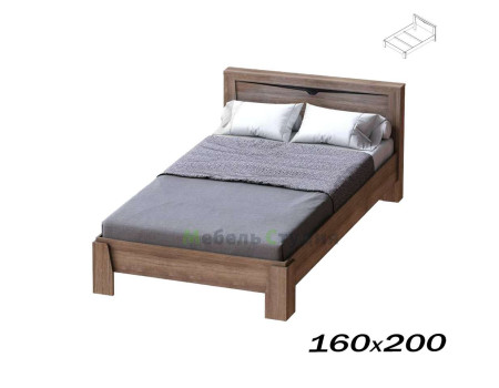 Кровать Соренто 160х200 дуб стирлинг (без основания)