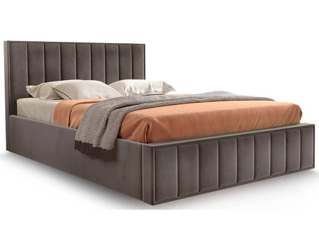 Кровать Вена 200x160 Мора тёмно - коричневая Вариант 3, с мягким изголовьем