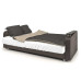 Диван кровать Мелодия 130 ДП 1 шенилл серый и экокожа шоколад Pocket