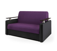 Диван-кровать Шарм 120 140х110х95 фиолетовая рогожка и черная экокожа