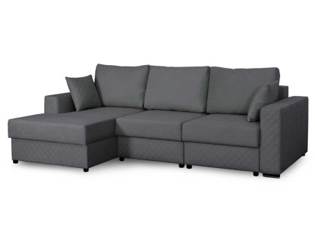 Угловой диван Неаполь 2 Вариант 2, Альба темно-серый (TFK)