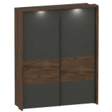 Шкаф с раздвижными дверями спальня Глазго 1900x650x2350 с обрамлением графит таксония