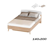 Кровать Калгари 140х200 дуб натуральный (с основанием)