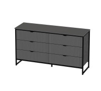 Комод 6 ящ. Нора спальня 146x43x81 Металл Бруклин / Графит