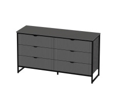 Комод 6 ящ. Нора спальня 146x43x81 Металл Бруклин / Графит